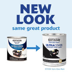 Rust-Oleum Painters Touch Ultra Cover Semi-Gloss Black Water-Based Paint Exterior and Interior 1 qt - Case of 2