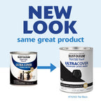 Rust-Oleum Painters Touch Ultra Cover Flat Black Water-Based Paint Exterior and Interior 1 qt - Case of 2