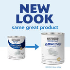 Rust-Oleum Painters Touch Ultra Cover Gloss White Water-Based Paint Exterior and Interior 1 qt - Case of 2