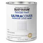 Rust-Oleum Painters Touch Ultra Cover Semi-Gloss White Water-Based Paint Exterior and Interior 1 qt - Case of 2