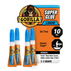 Gorilla High Strength Glue Clear Super Glue 0.22 oz - Case of 10