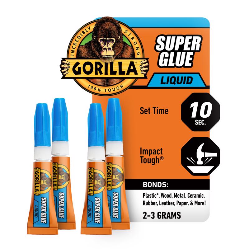Gorilla High Strength Glue Clear Super Glue 0.22 oz - Case of 10