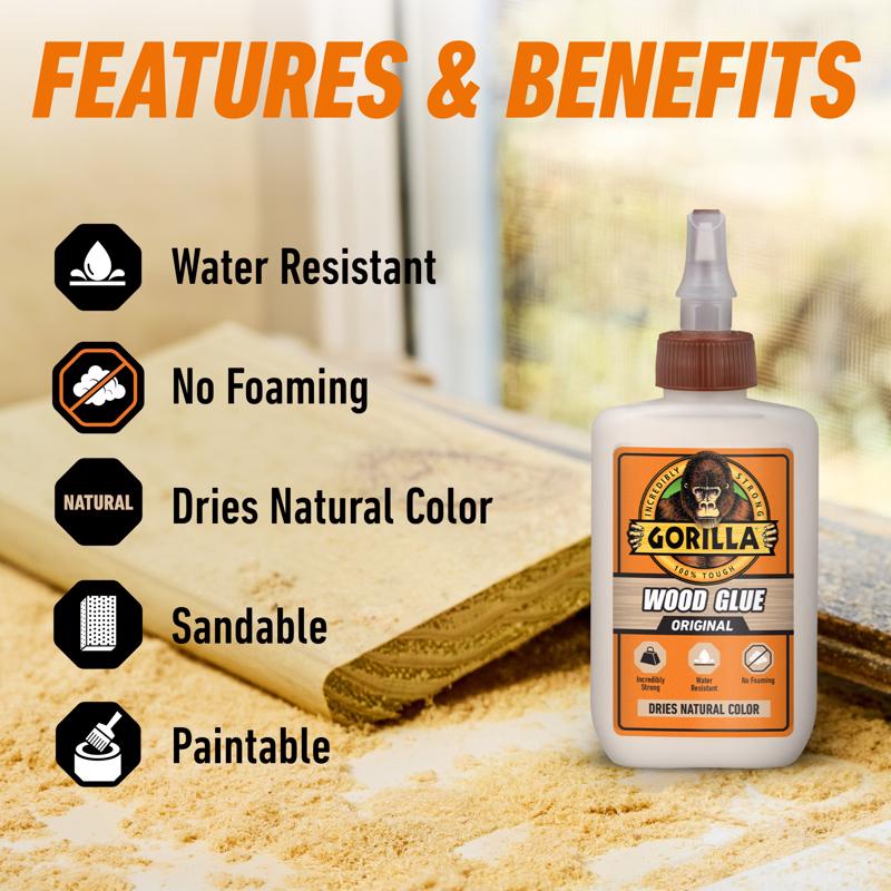 Gorilla Light Tan Wood Glue 4 oz