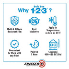 Zinsser Bulls-Eye 1-2-3 White Water-Based Styrenated Acrylic Primer and Sealer 1 qt - Case of 6