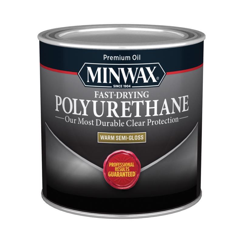 Minwax Semi-Gloss Clear Oil-Based Fast-Drying Polyurethane 0.5 pt - Case of 4