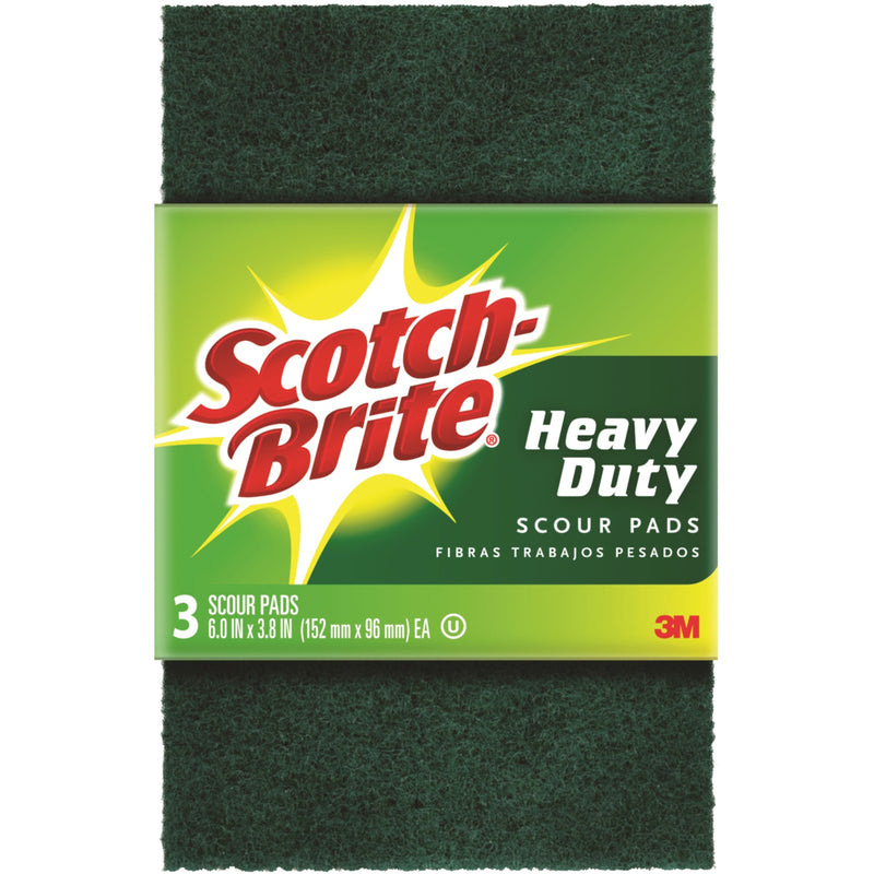 Scotch-Brite Heavy Duty Scouring Pad For All Purpose 6 in. L 3 pk - Case of 10