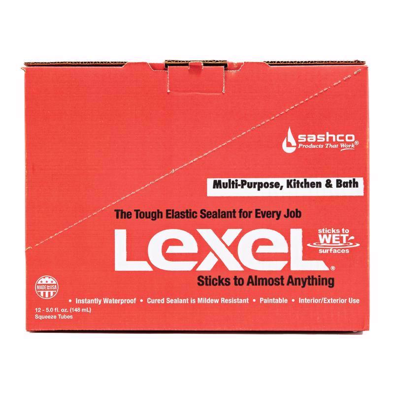 Sashco Lexel Clear Synthetic Rubber All Purpose Caulk 5 oz - Case of 12