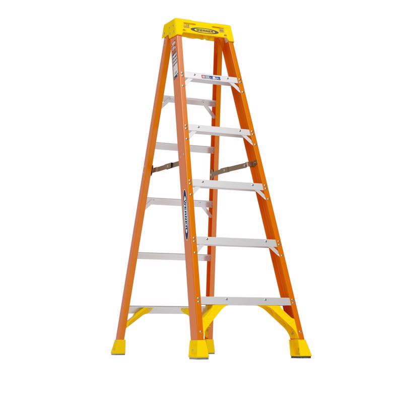 Werner 6 ft. H Fiberglass Step Ladder Type IA 300 lb. cap.