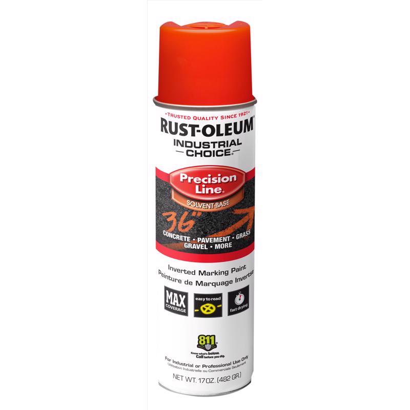 Rust-Oleum Industrial Choice Alert Orange Inverted Marking Paint 17 oz - Case of 6