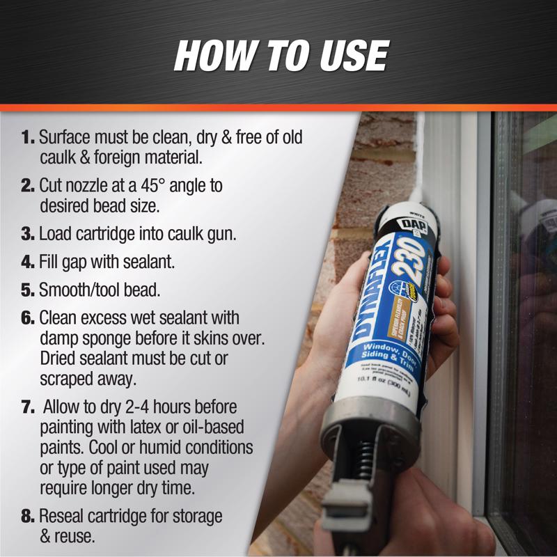 DAP Dynaflex 230 Almond Premium Latex Door/Siding/ Window Sealant 10.1 oz - Case of 12