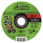 Gator 4-1/2 in. D X 7/8 in. X 1/16 in. thick Aluminum Oxide Type 1 Metal Cut-Off Wheel 1 pc