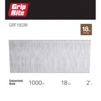 Grip-Rite 2 in. L X 18 Ga. Straight Strip Electro Galvanized Finish Nails 1000 pk