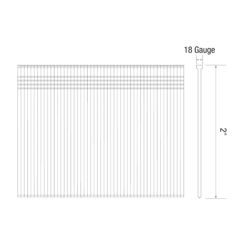 Grip-Rite 2 in. L X 18 Ga. Straight Strip Electro Galvanized Finish Nails 1000 pk
