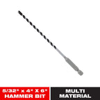 Diablo 5/32 in. X 6 in. L Multi-Material Carbide Tipped Hammer Drill Bit Hex Shank 1 pk - Case of 3