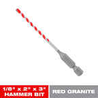 Diablo SPEEDemon 1/8 in. X 3 in. L Carbide Tipped Red Granite Hammer Drill Bit Hex Shank 1 pk