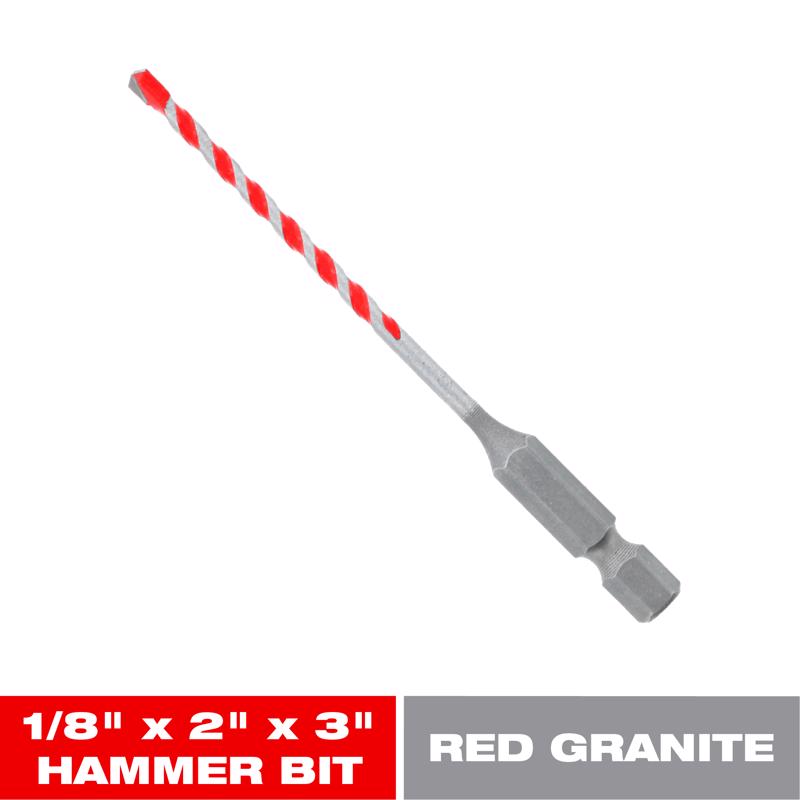 Diablo SPEEDemon 1/8 in. X 3 in. L Carbide Tipped Red Granite Hammer Drill Bit Hex Shank 1 pk
