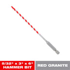 Diablo SPEEDemon 5/32 in. X 6 in. L Carbide Tipped Red Granite Hammer Drill Bit Hex Shank 1 pk