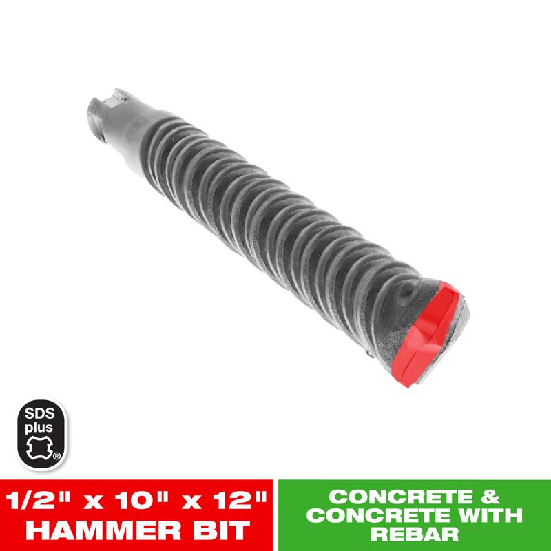 Diablo 1/2 in. X 12 in. L Carbide Tipped 2-Cutter Hammer Drill Bit SDS-Plus Shank 1 pk
