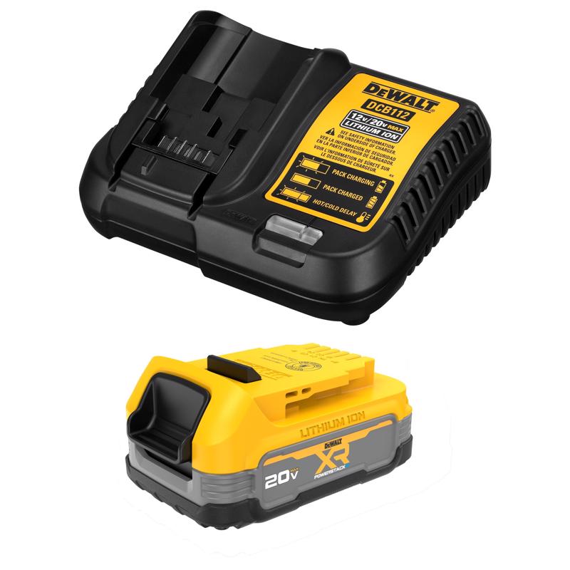 DeWalt 20V MAX XR DCBP034C 1.7 Ah Lithium-Ion Compact Battery and Charger Starter Kit 2 pc