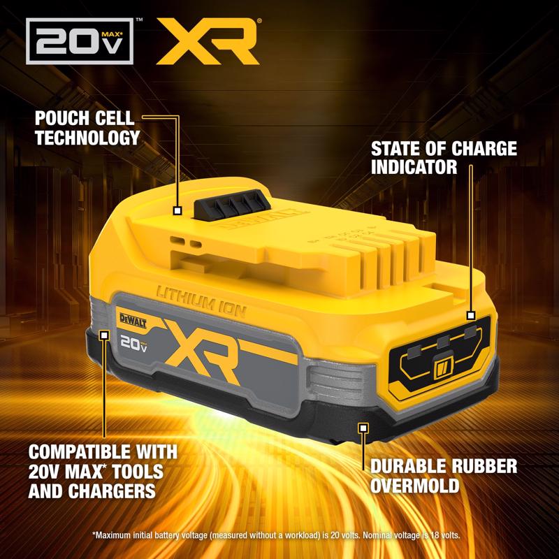 DeWalt 20V MAX XR DCBP034C 1.7 Ah Lithium-Ion Compact Battery and Charger Starter Kit 2 pc