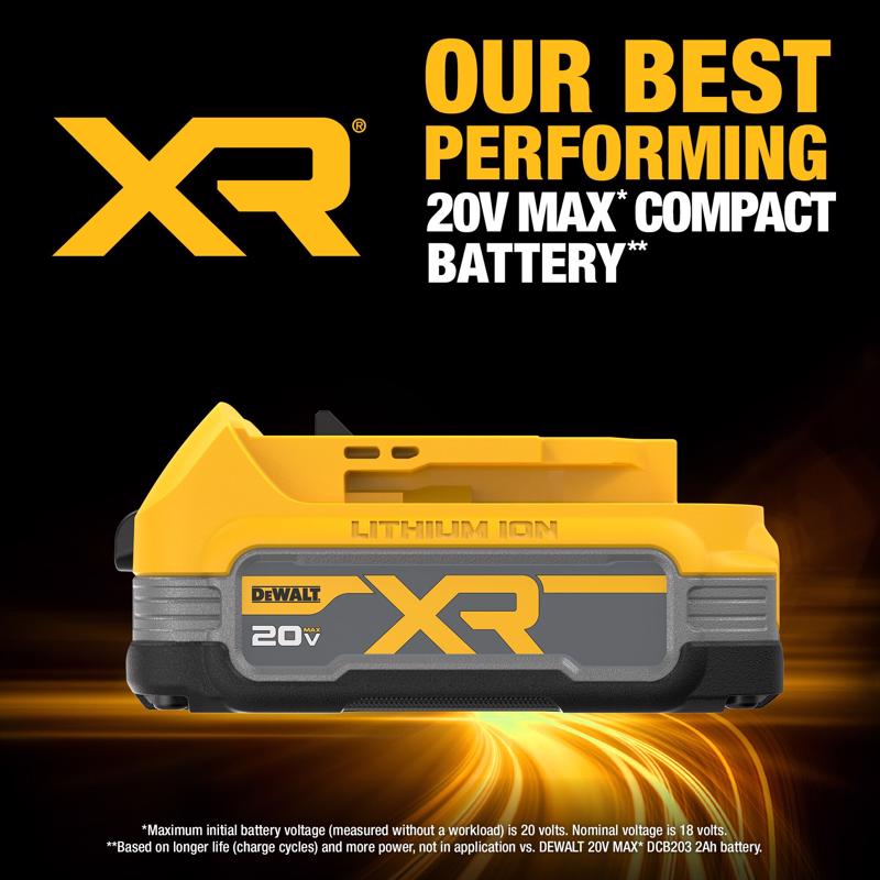 DeWalt 20V MAX XR DCBP034C 1.7 Ah Lithium-Ion Compact Battery and Charger Starter Kit 2 pc