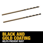 DeWalt Black & Gold 1/16 in. X 1.88 in. L High Speed Steel Drill Bit Straight Shank 2 pc