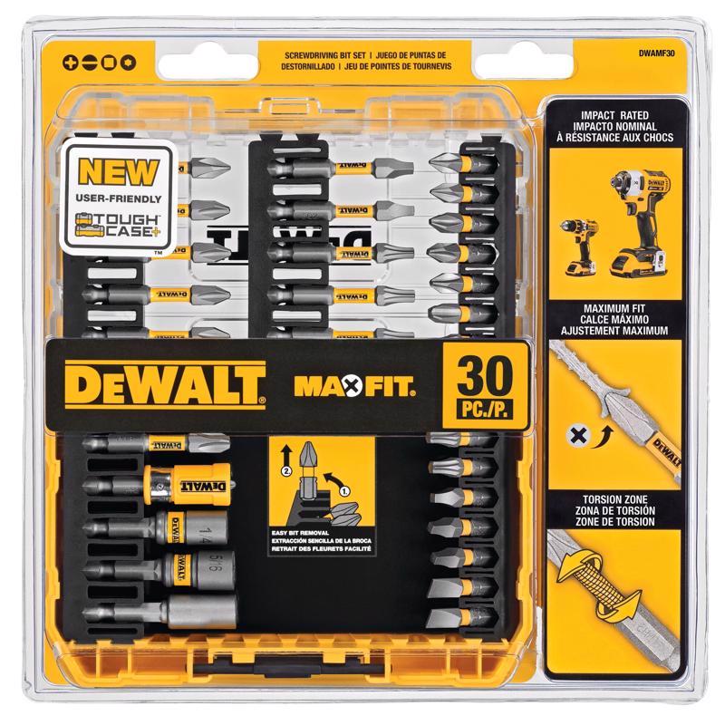 DeWalt Max Fit Assorted Screwdriver Bit Set Steel 30 pc
