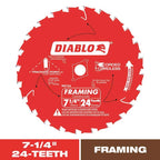 Diablo Tracking Point 7-1/4 in. D X 5/8 in. TiCo Hi-Density Carbide Framing Blade 24 teeth 1 pk - Case of 10