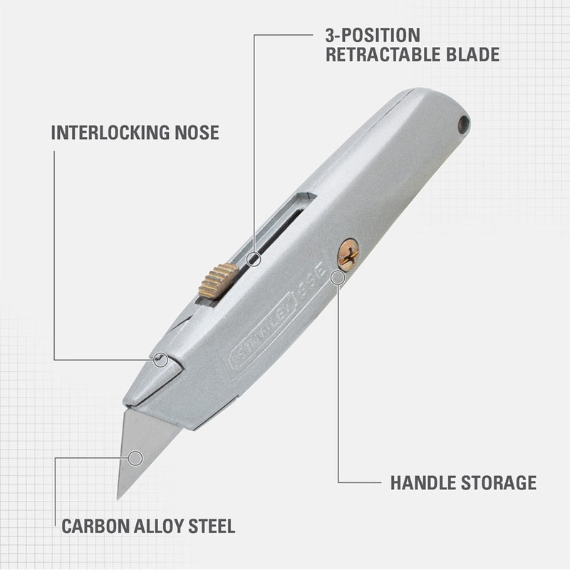 Stanley Classic 99 6 in. Retractable Utility Knife Gray 1 pk