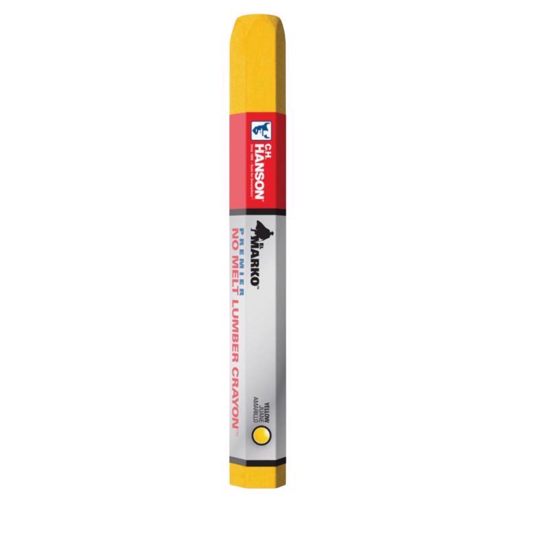 C.H. Hanson Premier No Melt 4.5 in. L Lumber Crayon Yellow 1 pc - Case of 12
