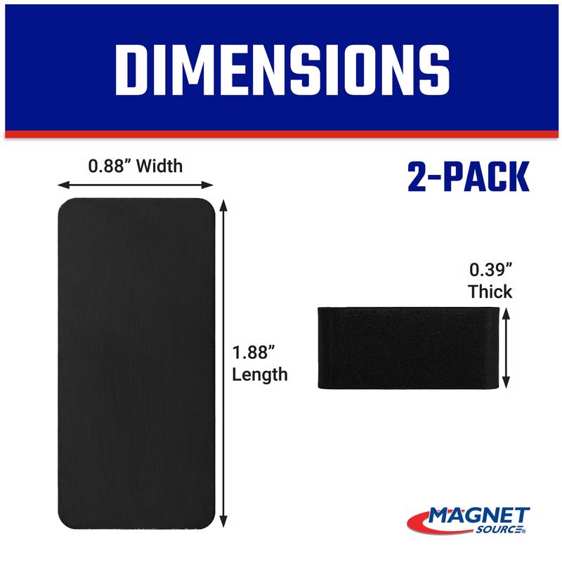Magnet Source 1.875 in. L X .875 in. W Black Block Magnets 3 lb. pull 2 pc