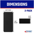 Magnet Source 1.875 in. L X .875 in. W Black Block Magnets 3 lb. pull 2 pc