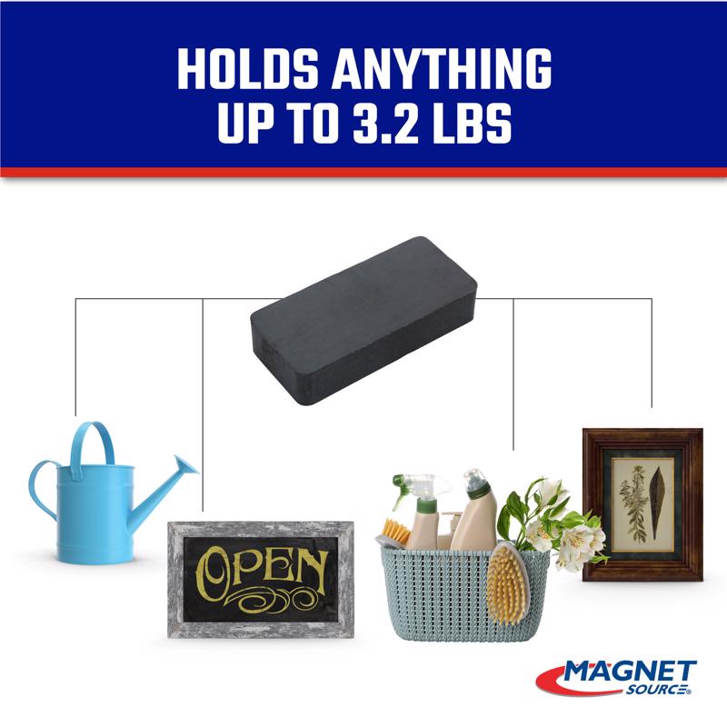 Magnet Source 1.875 in. L X .875 in. W Black Block Magnets 3 lb. pull 2 pc