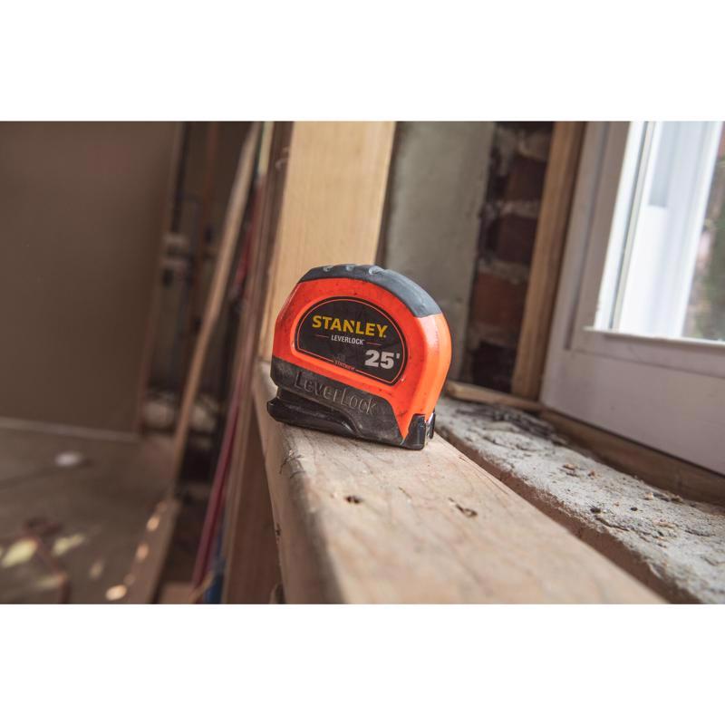 STANLEY LeverLock 25 ft. L X 1 in. W Compact Tape Measure 1 pk
