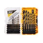 DeWalt BLACK & GOLD Assorted High Speed Steel Split Point Drill Bit Set Straight Shank 20 pc