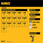 DeWalt BLACK & GOLD Assorted High Speed Steel Split Point Drill Bit Set Straight Shank 20 pc