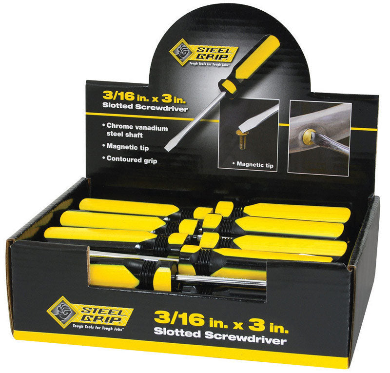 Steel Grip 3/16 in. X 3 in. L Slotted Screwdriver 1 pc - Case of 24