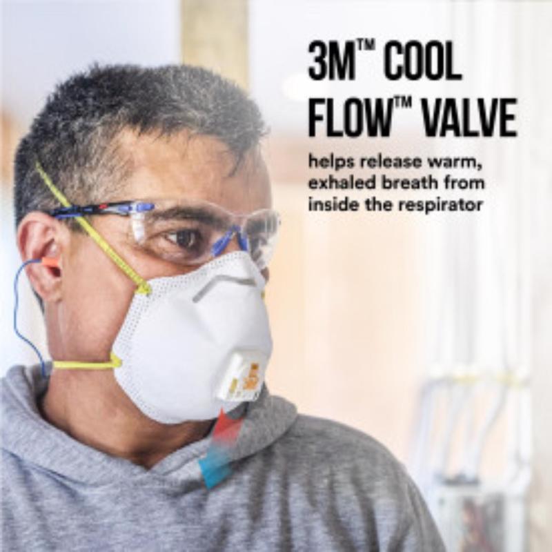 3M N95 Sanding and Fiberglass Disposable Respirator Valved White 2 pc - Case of 6