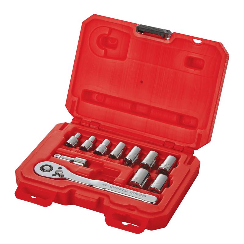 Craftsman 1/4 in. drive Metric 6 Point Socket and Ratchet Set 11 pc