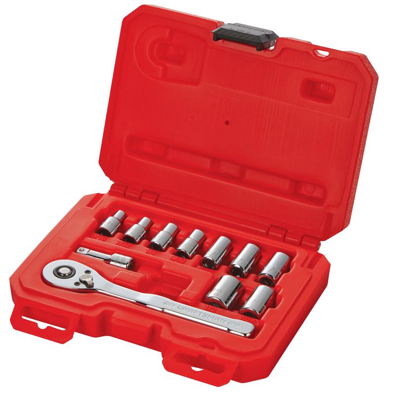 Craftsman 1/4 in. drive SAE 6 Point Socket and Ratchet Set 11 pc