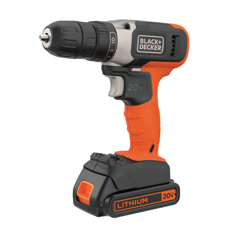 Black+Decker 20V MAX 3/8 in. Brushed Cordless Drill/Driver Kit (Battery & Charger) - Case of 2