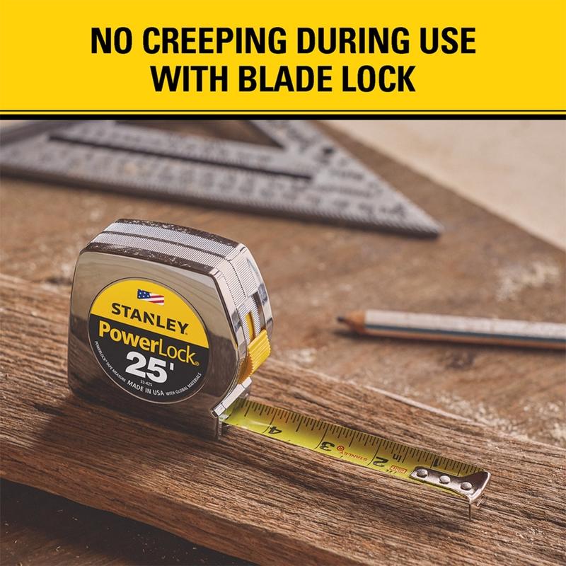 STANLEY PowerLock 25 ft. L X 1 in. W Compact Tape Measure 1 pk