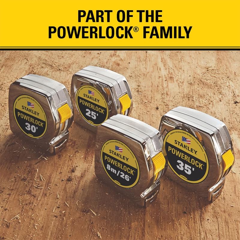 STANLEY PowerLock 25 ft. L X 1 in. W Compact Tape Measure 1 pk
