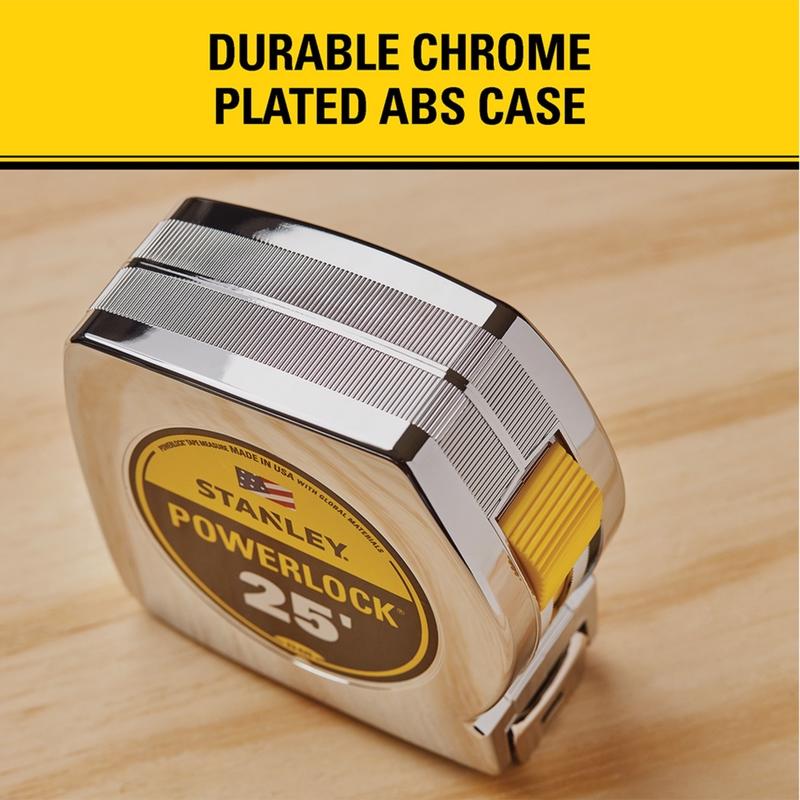 STANLEY PowerLock 25 ft. L X 1 in. W Compact Tape Measure 1 pk