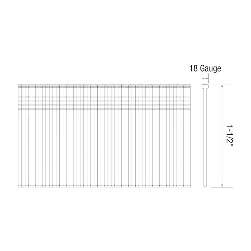 Grip-Rite 1-1/2 in. L X 18 Ga. Straight Strip Electro Galvanized Finish Nails 1000 pk