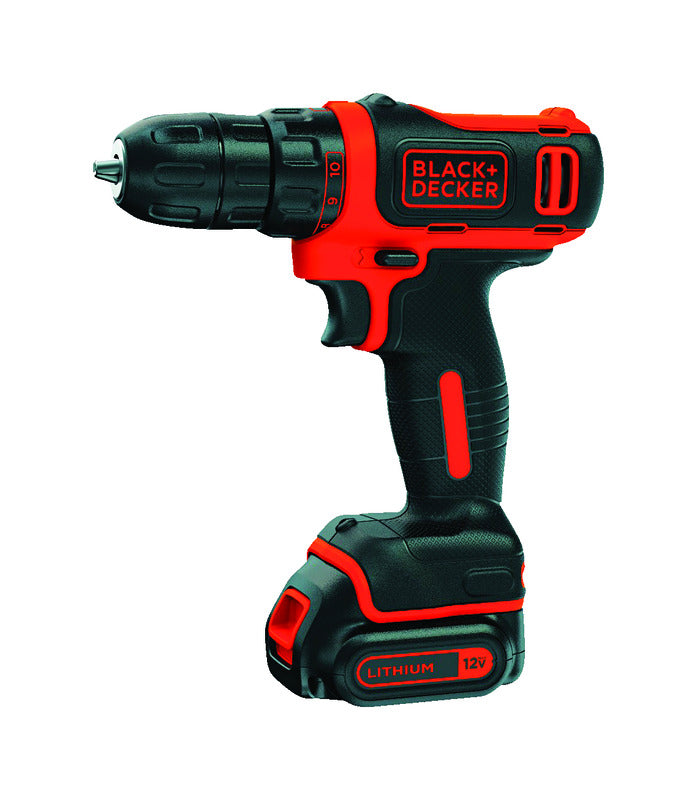 Black+Decker 12V MAX 3/8 in. Brushed Cordless Drill/Driver Kit (Battery & Charger) - Case of 2