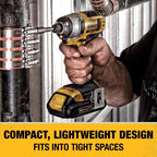 DEWALT 20V MAX Cordless Brushed 2 Tool Compact Drill and Impact Driver Kit