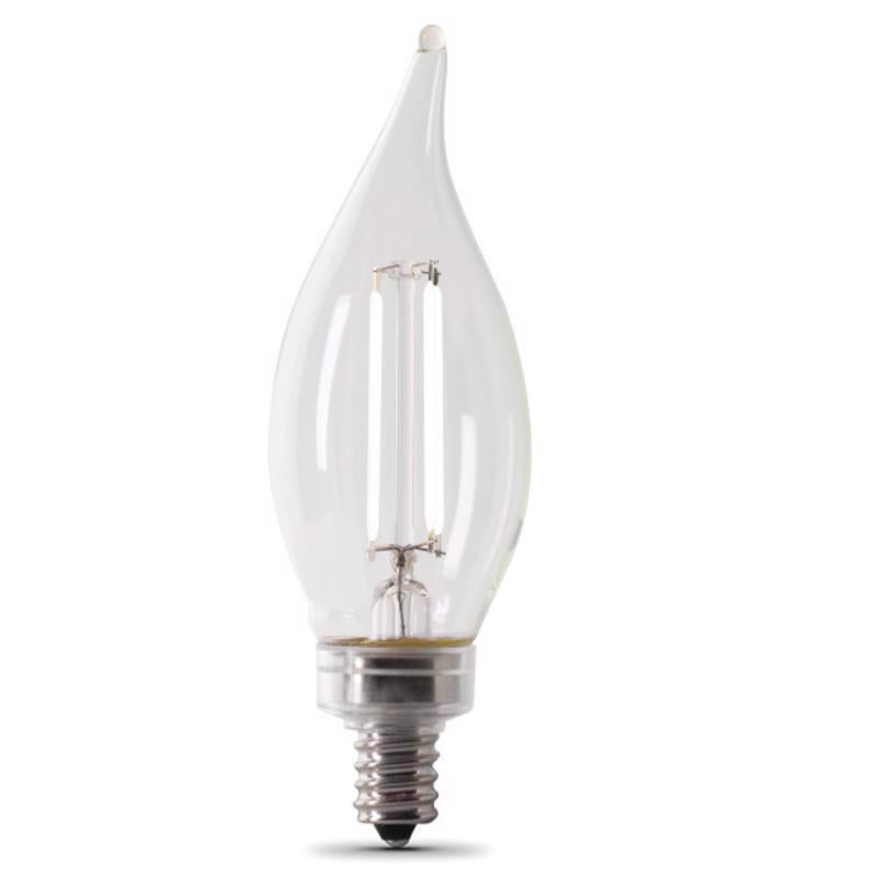 Feit White BA10 E12 (Candelabra) Filament LED Bulb Daylight 40 Watt Equivalence 4 pk