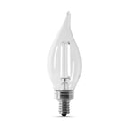 Feit White B10 E12 (Candelabra) Filament LED Bulb Soft White 60 Watt Equivalence 2 pk