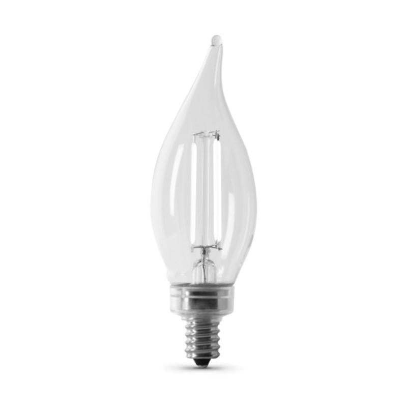 Feit White B10 E12 (Candelabra) Filament LED Bulb Soft White 60 Watt Equivalence 2 pk